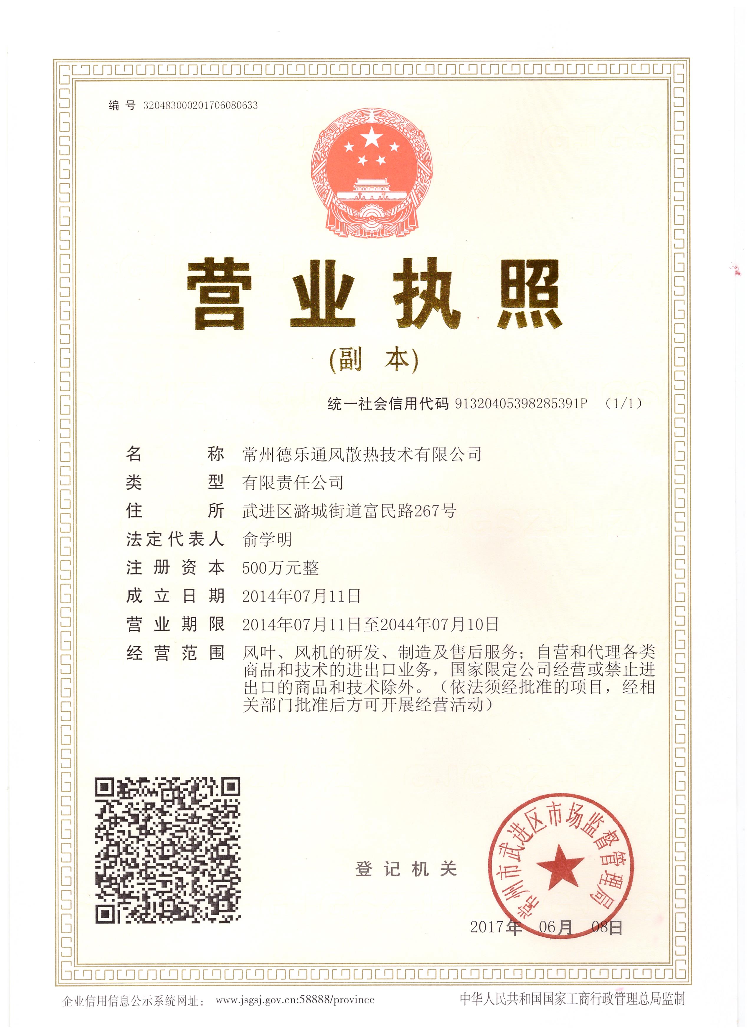 The business license